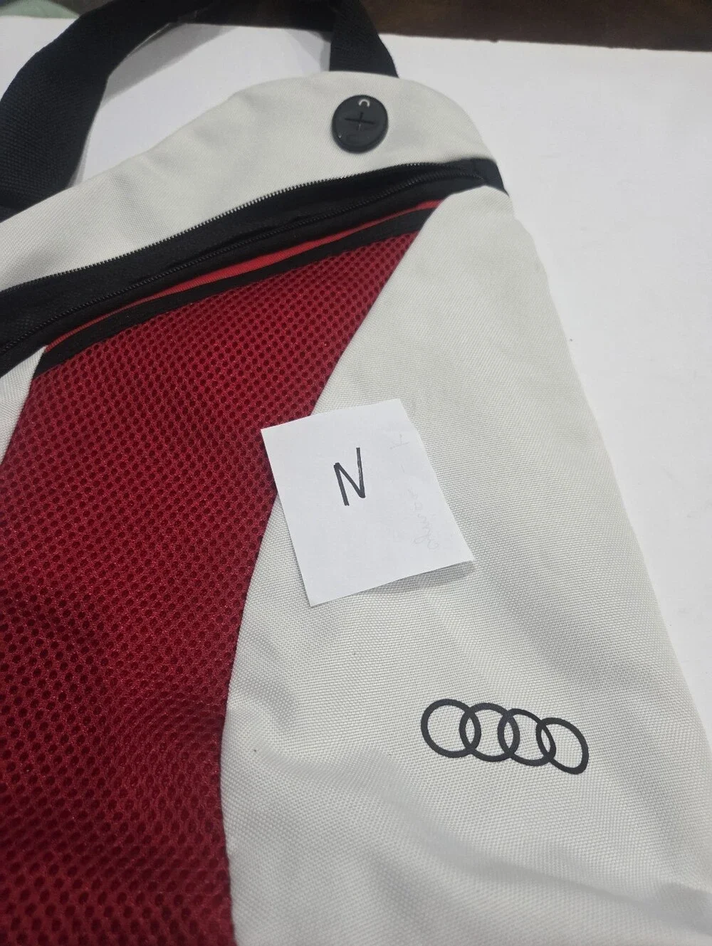 Audi White and Red Sling Backpack - Men Bags